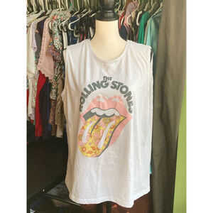 Women's The Rolling Stones Tank Top XL White Graphic Print